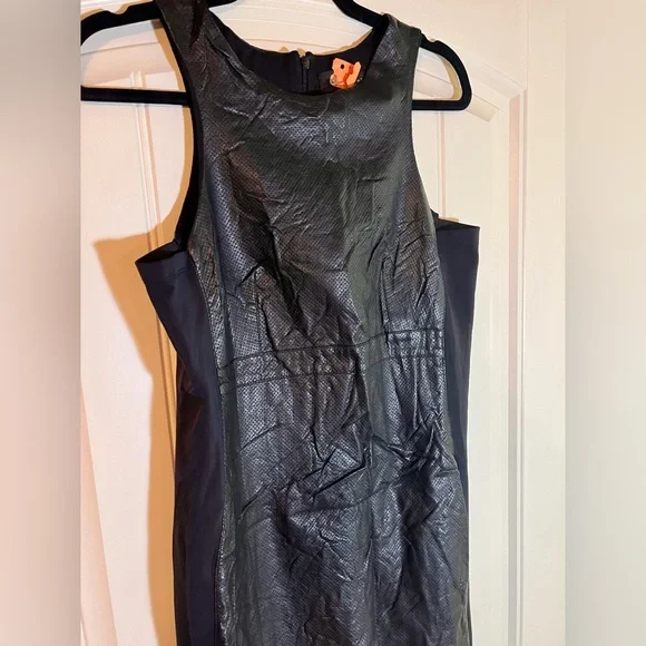 grethel | Dresses | Faux Leather Dress Bodycon Style With Spandex Sides |  Poshmark